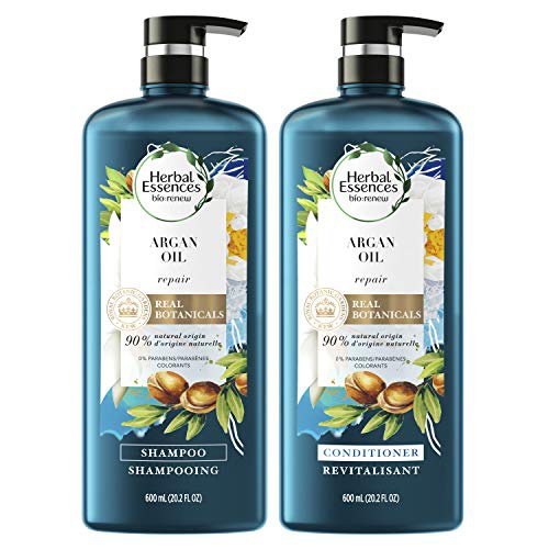  Herbal Essences, Repairing Argan Oil Of Morocco Shampoo and Conditioner set With Natural Source Ingredients, Color Safe, BioRenew, 20.2 fl oz