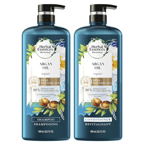  Herbal Essences, Repairing Argan Oil Of Morocco Shampoo and Conditioner set With Natural Source Ingredients, Color Safe, BioRenew, 20.2 fl oz