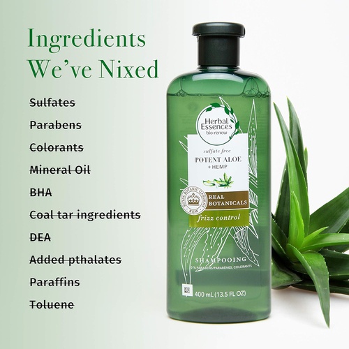  Herbal Essences, Sulfate Free Shampoo & Conditioner, Potent Aloe + Hemp, Bio Renew, 20.2 Fl Oz Bundle