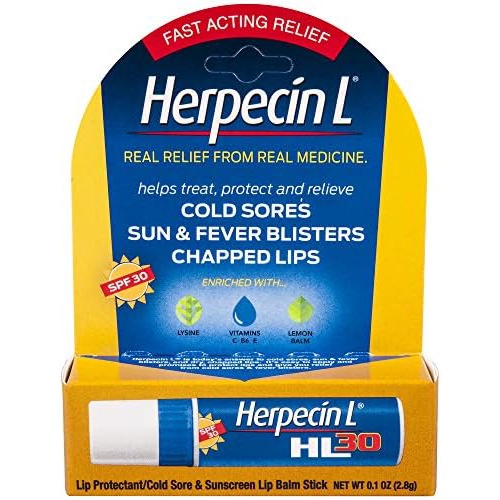  Herpecin L Lip Balm Stick, SPF 30 & Lysine, 0.1 Ounce Tube