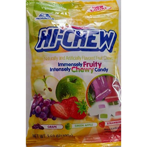  Hi Chew 6 Different Flavors Variety Pack (Fruit Mix, Tropical Mix (exclusive), Sweet and Sour, Strawberry, Original Mix, and Fizzies) (Pack of 6)