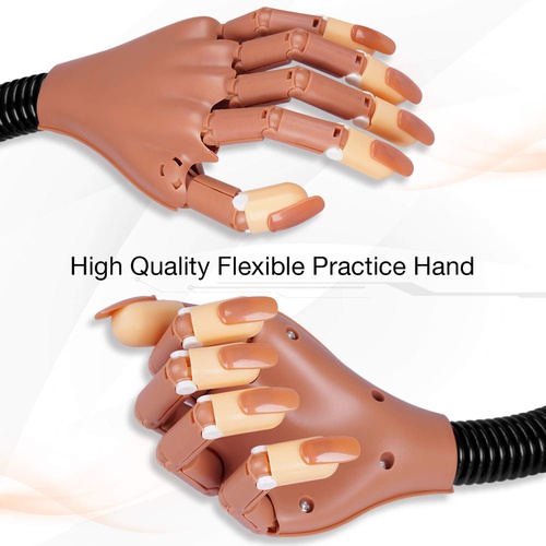  Nail Practice Hand, Professional Arylic Practice Hand with Nails, HoMove Nail Display Hand, Flexible & Adjustable Hand Practice Tool with False Nails for Acrylic Nail DIY