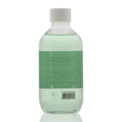  Hollyhoux Green Tea Refresher Mist REFILL with Green Tea, Aloe and Cucumbers leaves Skin Soothed, Moisturised & with an Energy Boost - 8.12 fl oz / 240mL. Vegan, Non GMO and Cruelty Free.