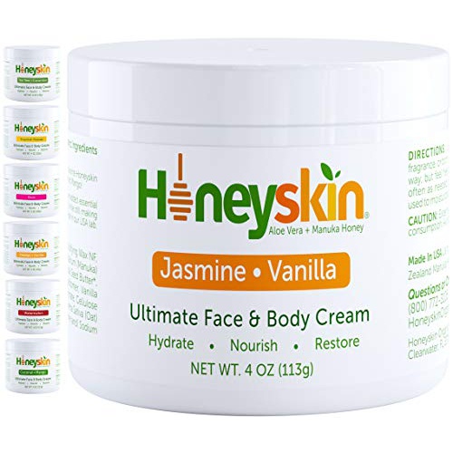  Honeyskin Hydrating Manuka Honey Face and Body Moisturizer Cream - Natural Facial Skin Care With Deep Hydrating Ingredients - Rashes Itchiness Redness - With Natural Aloe and Hydration Oils