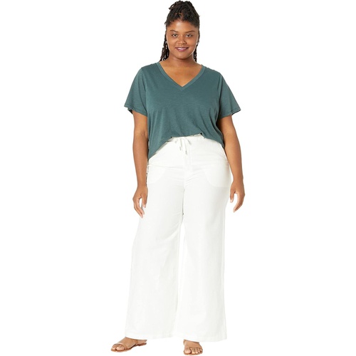 허드슨 Hudson Jeans Drawstring Wide Leg Trousers in Star White