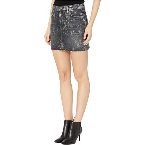 허드슨 Hudson Jeans Viper Skirt in Blackened Metallic