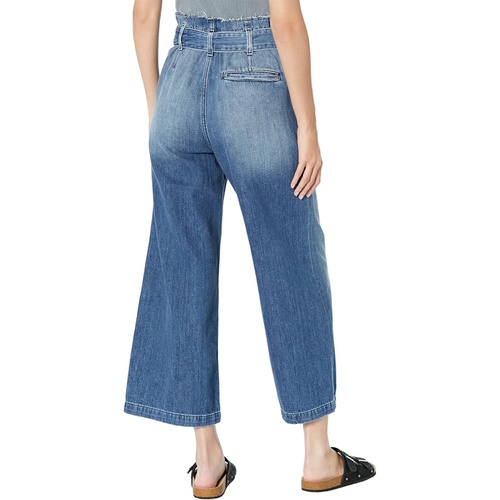 허드슨 Hudson Jeans Cropped Wide Leg Trousers wu002F Paper Bag in Dancehall