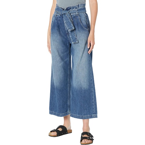 허드슨 Hudson Jeans Cropped Wide Leg Trousers wu002F Paper Bag in Dancehall