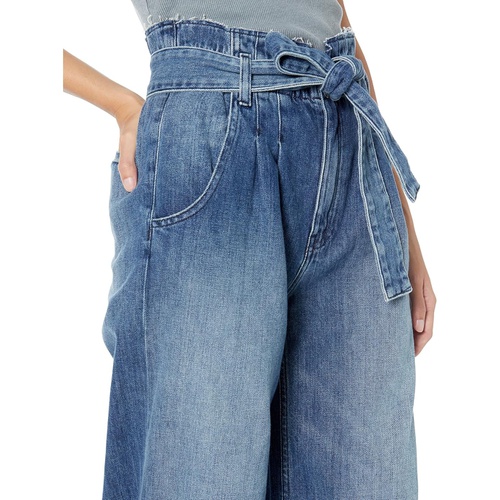 허드슨 Hudson Jeans Cropped Wide Leg Trousers wu002F Paper Bag in Dancehall