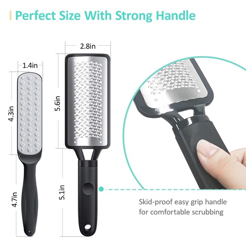  Hunputa Foot File, Callus Remover Foot Scrubber Pedicure Tools 2pcs Colossal Foot Rasp Callus Tool and Dual Sided Foot Filer for Dead Skin Heel Scraper for Wet and Dry Feet