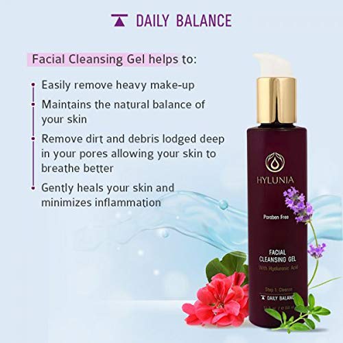  Hylunia Facial Cleansing Gel - 5.1 fl oz - Lavender, Hyaluronic Acid Serum - Acne - Rapid Skin Repair