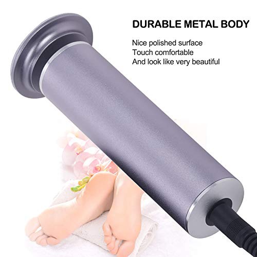  I.B.N Electronic Foot File (Adjustable Speed) with 60pcs Replacement Sandpaper Disk, Powerful Electric Callus Remover Pedicure Tool for Men Women Dead Hard Dry Skin (Silver Gray)