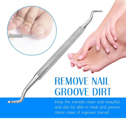  IBEET Ingrown Toenail File and Spoon Nail Cleaner Set Stainless Steel Toe Cleaner Tool for Salon Home Use Nail Lifter Double Side Manicure Nail File Kit Foot Care