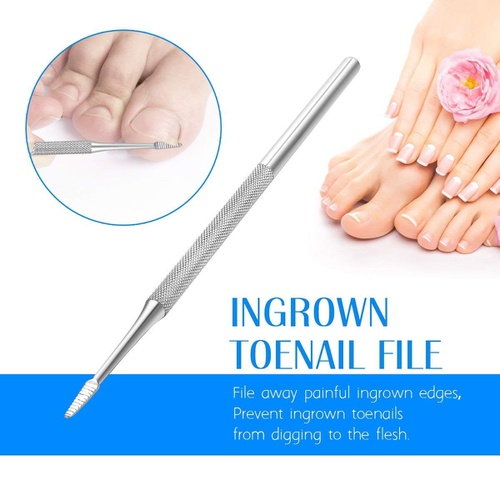  IBEET Ingrown Toenail File and Spoon Nail Cleaner Set Stainless Steel Toe Cleaner Tool for Salon Home Use Nail Lifter Double Side Manicure Nail File Kit Foot Care