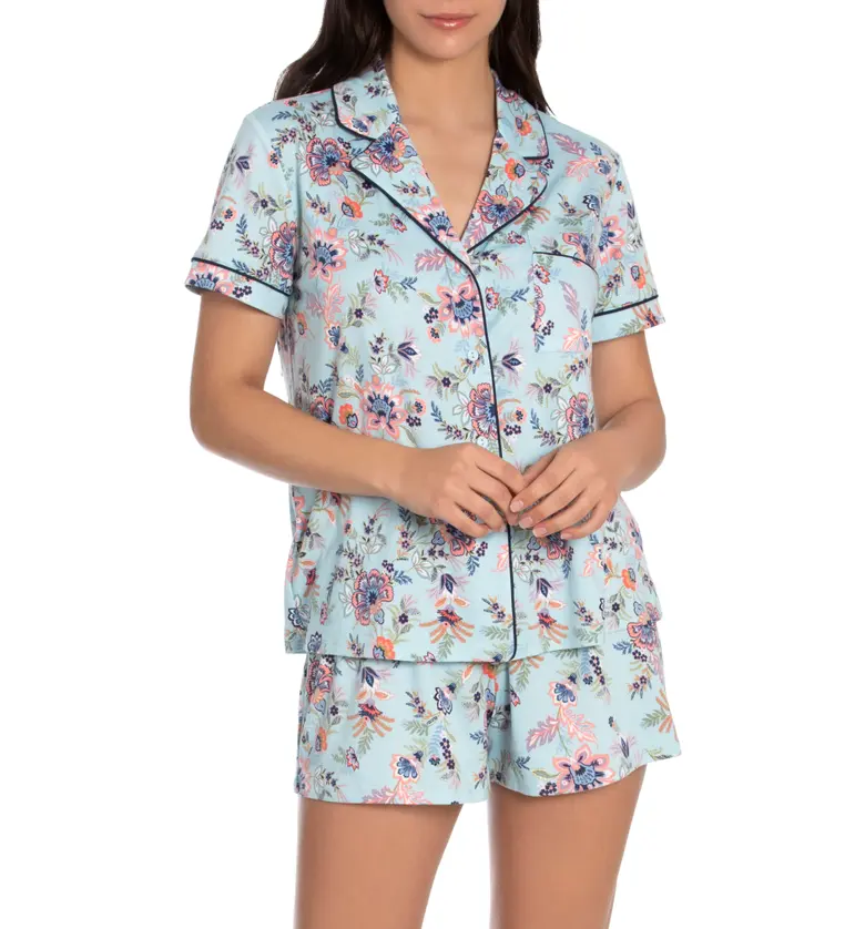 In Bloom by Jonquil Tangalle Floral Print Short Pajamas_AQUA