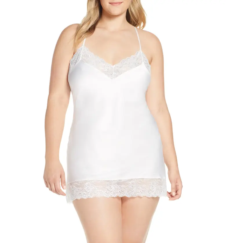  In Bloom by Jonquil Lace & Satin Chemise_OFF-WHITE