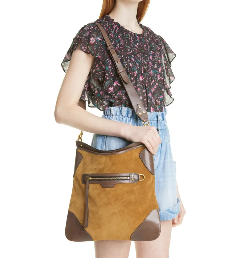  Isabel Marant Amuko Suede & Leather Hobo Bag_TAUPE