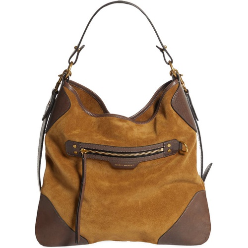  Isabel Marant Amuko Suede & Leather Hobo Bag_TAUPE