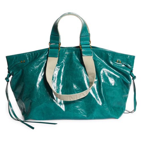  Isabel Marant Wardy New Crinkle Leather Tote_GREEN