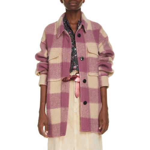  Isabel Marant EEtoile Harveli Buffalo Check Coat_ROSEWOOD