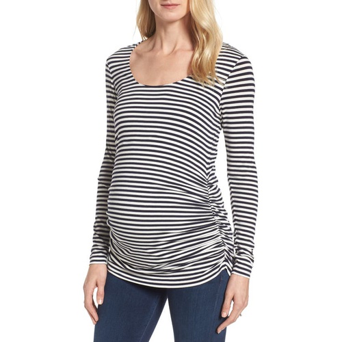  Isabella Oliver Arlington Stripe Maternity Tee_NAVY/ OFF WHITE