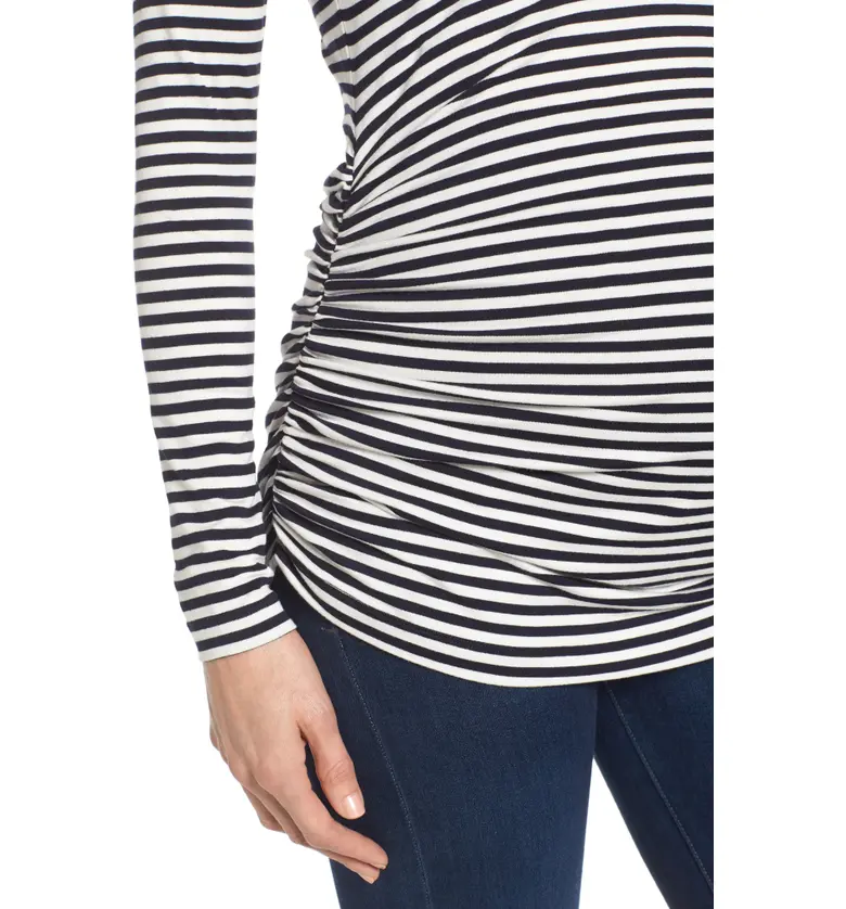  Isabella Oliver Arlington Stripe Maternity Tee_NAVY/ OFF WHITE