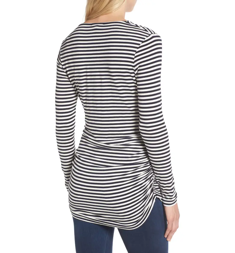  Isabella Oliver Arlington Stripe Maternity Tee_NAVY/ OFF WHITE