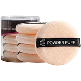 IUASZZ 10 Pieces Powder Puffs Soft Velour Makeup Sponges Set Pure Cotton Cosmetic Tools with Strap for Applying Loose Powder, Pressed Powder, and Blusher, 2.4in (Skin Tone)