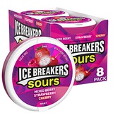 Ice Breakers Mints ICE BREAKERS Sours Sugar Free Mints, (Mixed Berry, Strawberry, Cherry) 1.5 Ounce (Pack of 8)