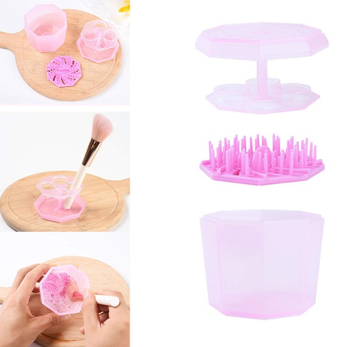  IcoXXch Makeup Brush Cleaning Mat and Drying Rack, Makeup Brush Cleaner, Silicone Makeup Brush Cleaning Solution Kit, Cleaning Bowl, Washing Pad Board, Hand Tool, Cosmetic Accessories for