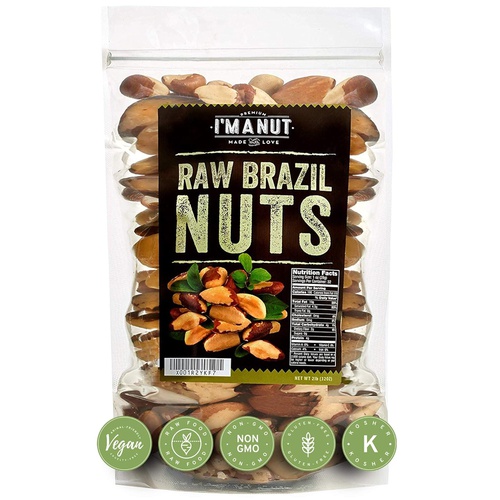  Im A Nut Raw Brazil Nuts 32oz (2 Pounds) Distinct and Superior to Natural and Raw | No PPO | Non GMO | Vegan and Keto Friendly | Large,Fresh and Reasealable bag