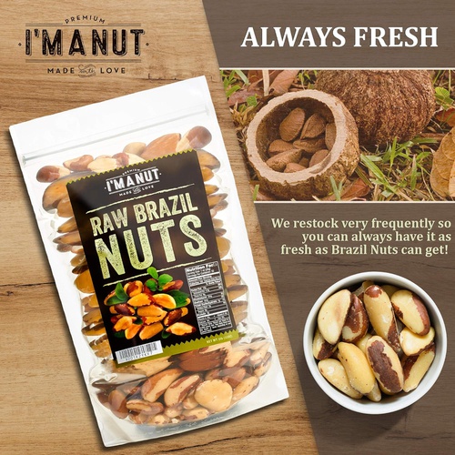  Im A Nut Raw Brazil Nuts 32oz (2 Pounds) Distinct and Superior to Natural and Raw | No PPO | Non GMO | Vegan and Keto Friendly | Large,Fresh and Reasealable bag