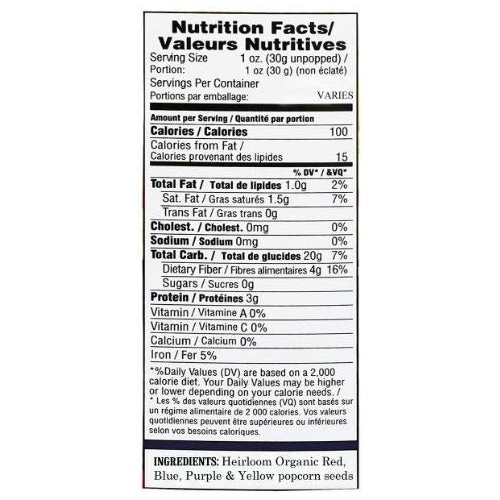  International Popcorn Co. 2 lb - ORGANIC, Heirloom Multi-colored Popcorn Kernels - Low Calorie High Fiber Snack Perfect Movie Night - All Natural, Vegan, Non GMO, Gluten Free, KOSHER