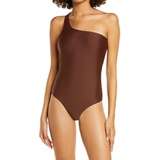 JADE Swim Evolve One-Shoulder One-Piece Swimsuit_MOCHA