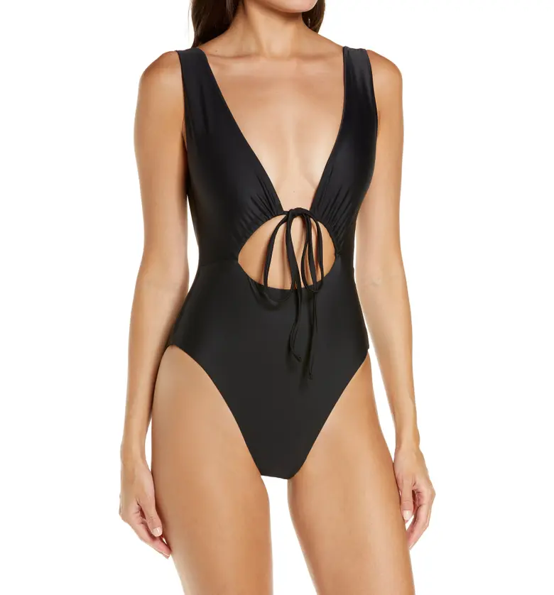 JADE Swim Cava One-Piece Swimsuit_BLACK