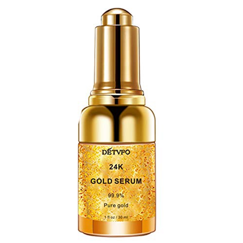  Gold Foil Essence to Shrink Big Pores 24K Gold Hexapeptide Stock Solution, JUYOU 24K GOLD SERUM, 99.9% Pure Gold SERUM, Suitable for All Skin Type (1Pack, 24K Gold SERUM)