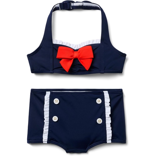 쟈니앤잭 Janie and Jack Girls Retro Americana Two Piece Swimsuit (Toddler/Little Kid/Big Kid)