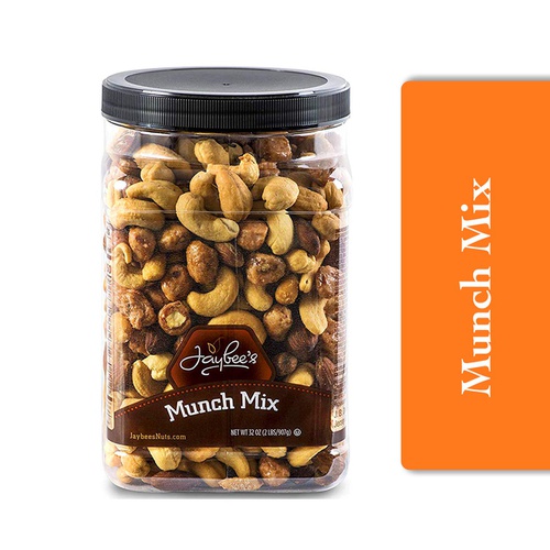  Jaybees Nuts Trail Munch Mix 32 oz - Variety of Mixed Nuts Featuring Roasted Salted Cashews, Smoked Almonds, Toffee & Honey Roasted Peanuts - Sweet & Crunchy -