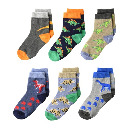  Jefferies Socks Dinosaur Pattern Crew Socks 6-Pack (Infant/Toddler/Little Kid/Big Kid)
