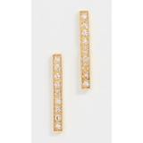 Jennifer Meyer Jewelry 18k Gold Bar Diamond Stud Earrings