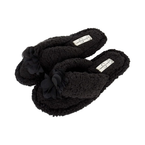 제시카심슨 Jessica Simpson Womens Fluffy Plush Slide-On Sandal House Slippers with Memory Foam