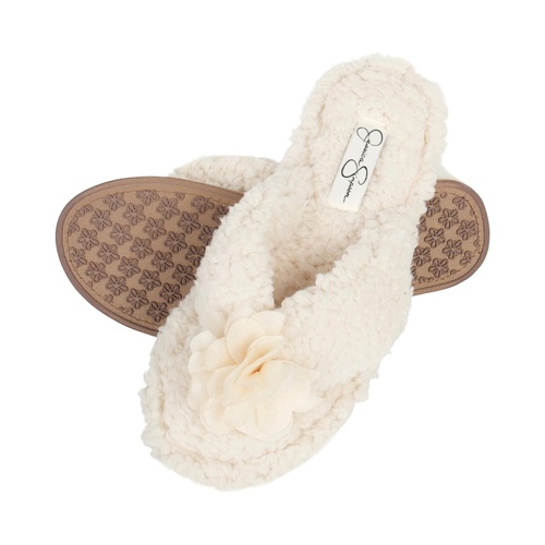 제시카심슨 Jessica Simpson Womens Fluffy Plush Slide-On Sandal House Slippers with Memory Foam