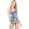 Jessica Simpson Gardenia Paradise Bow Halter Tankini Top