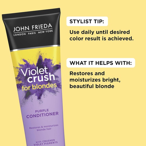  John Frieda Violet Crush Purple Shampoo, Shampoo for Brassy Blonde Hair, with Violet Pigments, 8.3 Ounce
