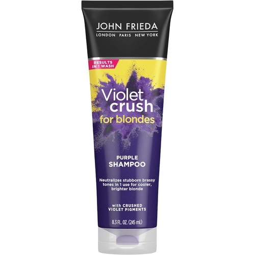  John Frieda Violet Crush Purple Shampoo, Shampoo for Brassy Blonde Hair, with Violet Pigments, 8.3 Ounce