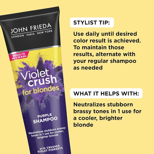  John Frieda Violet Crush Purple Conditioner, Conditioner for Brassy Blonde Hair, with Violet Pigments, 8.3 Ounce
