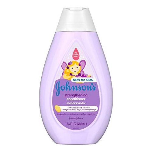  Johnsons Strengthening Tear-Free Kids Conditioner with Vitamin E Strengthens & Helps Prevent Breakage, Paraben-, Sulfate- & Dye-Free, Hypoallergenic & Gentle on Toddler Hair, 13.6