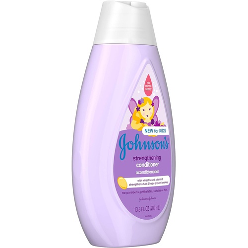  Johnsons Strengthening Tear-Free Kids Conditioner with Vitamin E Strengthens & Helps Prevent Breakage, Paraben-, Sulfate- & Dye-Free, Hypoallergenic & Gentle on Toddler Hair, 13.6