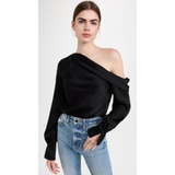 Jonathan Simkhai Alice Satin One Shoulder Top