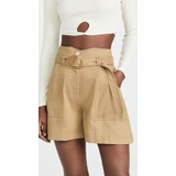 Jonathan Simkhai Winn Draped Linen Shorts